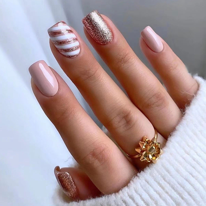 Glittery Press-On Nail Tips Set Stornfield