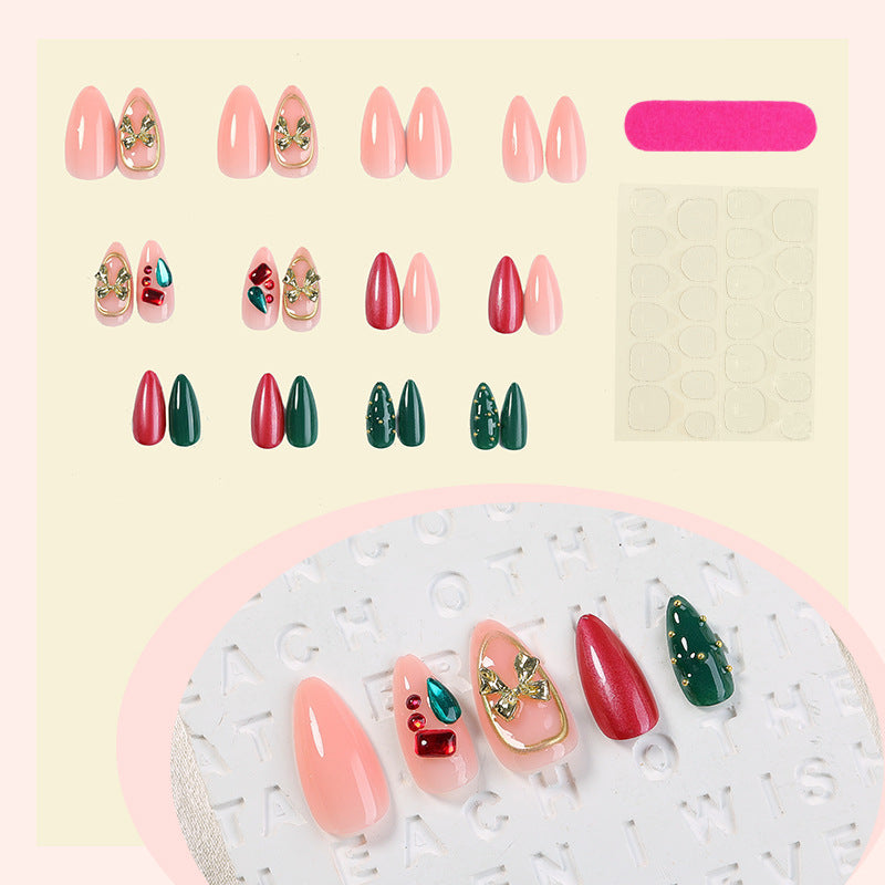 Artificial nail set with festive decorative details Stornfield