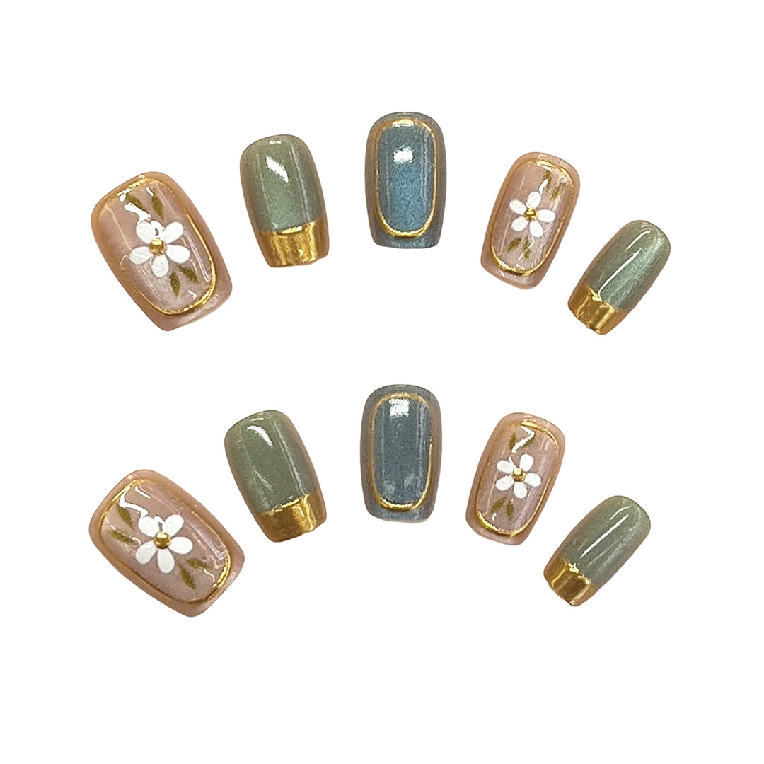 Floral Accent Press-On Nail Art Set Stornfield