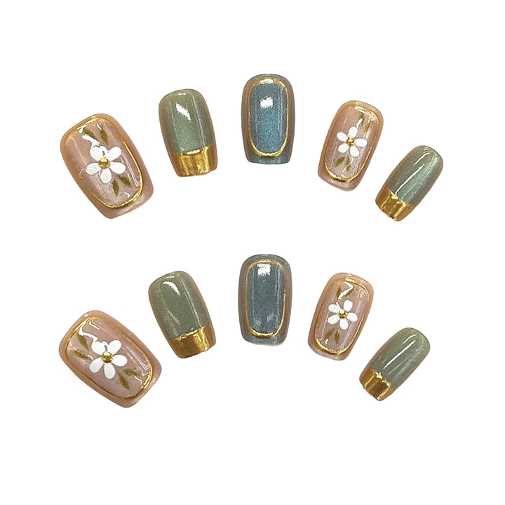 Floral Accent Press-On Nail Art Set Stornfield
