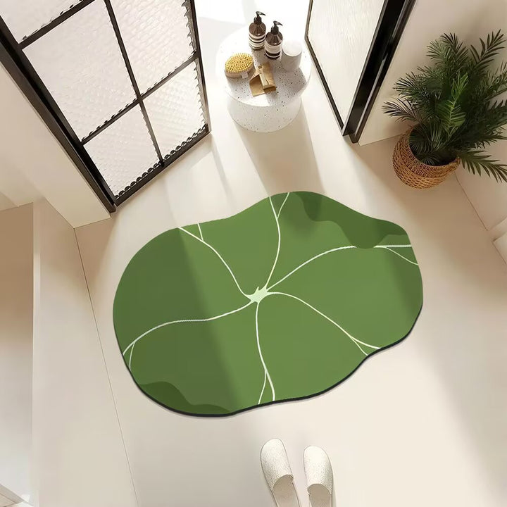 Artistic Leaf-Shaped Area Mat