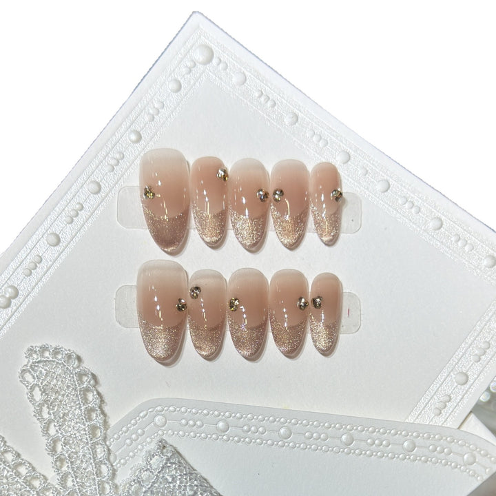 Elegant Glitter-Accent Press-On Nail Set Stornfield