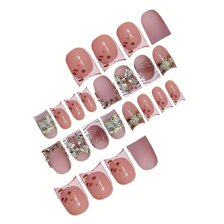 Decorative Gold-Accented Press-On Nail Art Stornfield