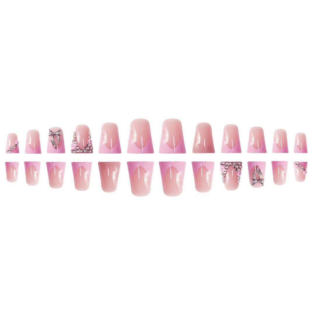 Floral Rhinestone Press-On Nail Enhancements Stornfield