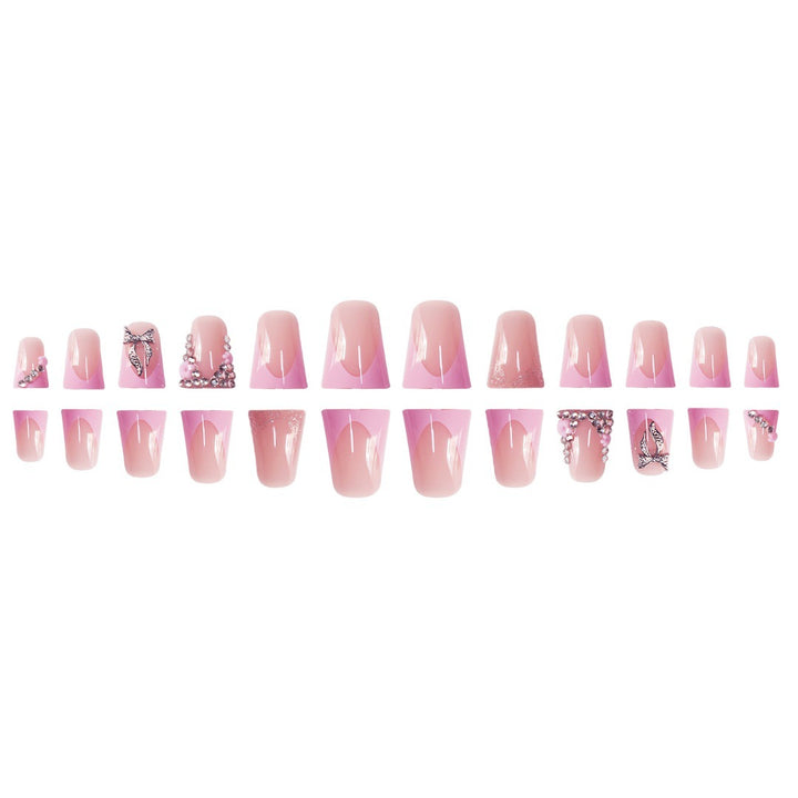 Floral Rhinestone Press-On Nail Enhancements Stornfield