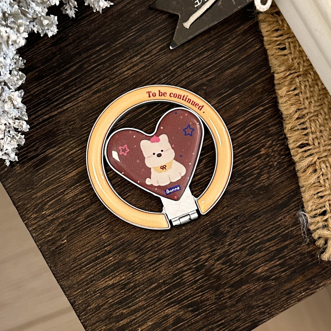 Hand mirror in heart-shaped design with cute bear motif Stornfield