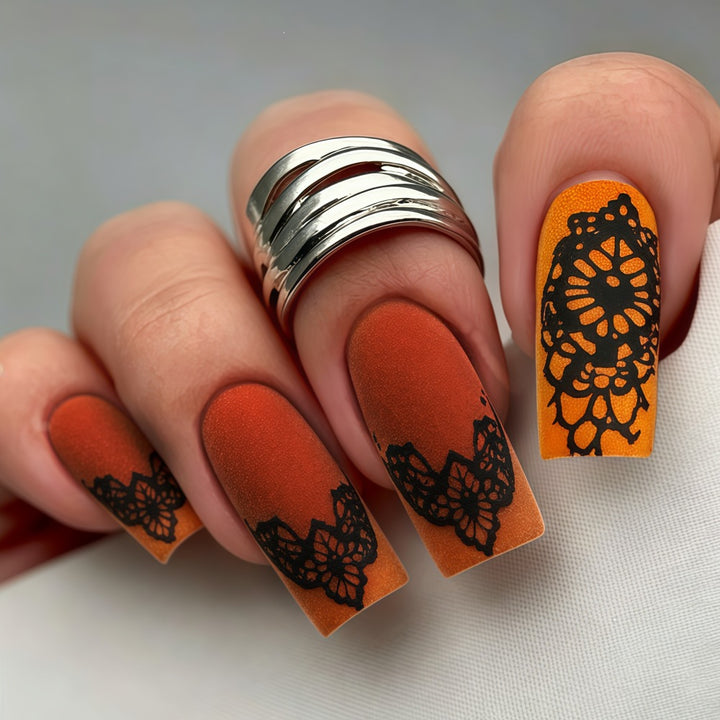 Artificial nails with floral tips pattern Stornfield