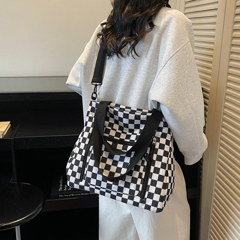 Versatile Checkered Tote Bag Stornfield