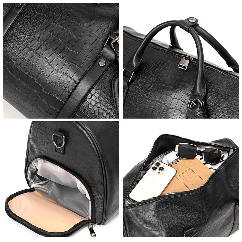 Elegant Travel Bag in Luxurious Crocodile Look Stornfield