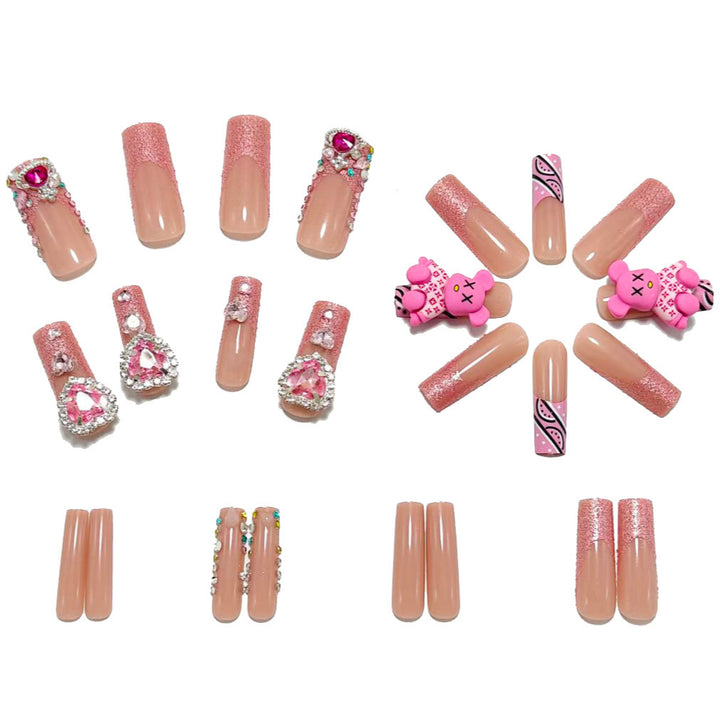 Creative artificial nails with charms and glitter Stornfield