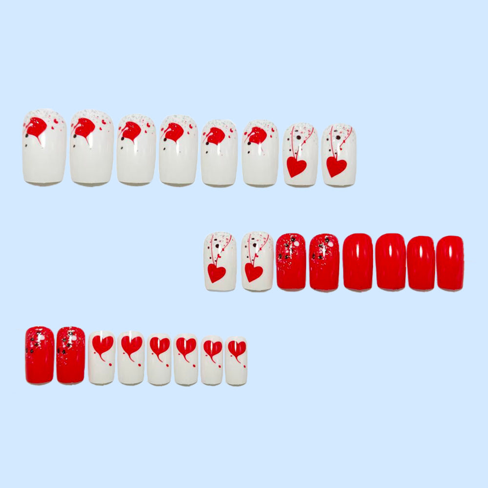 Artificial nails with creative heart design Stornfield