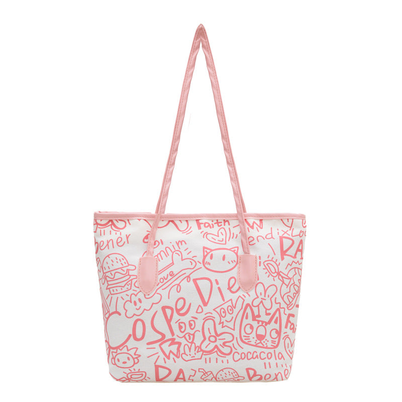 WoArtistic Graphic Print Shoulder Tote Bag Stornfield