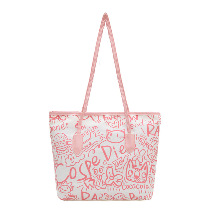 WoArtistic Graphic Print Shoulder Tote Bag Stornfield