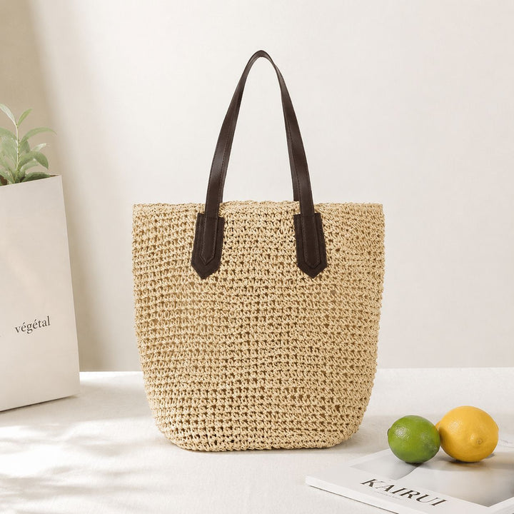 Beach bag with sturdy leather handles Stornfield