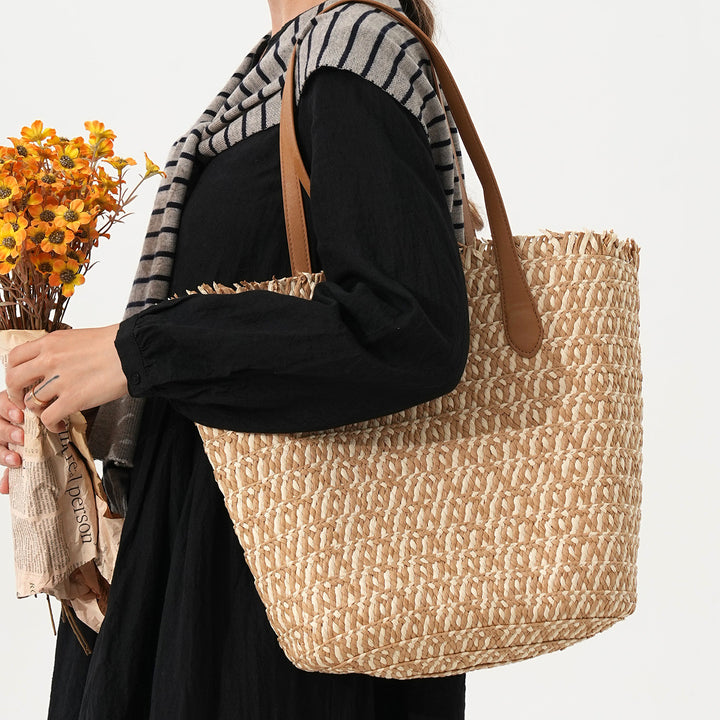 Designer Tote Bag Made of Woven Material with Modern Accents Stornfield