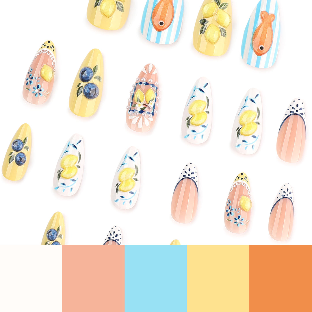Artistic Nail Extensions with Fruity Designs Stornfield