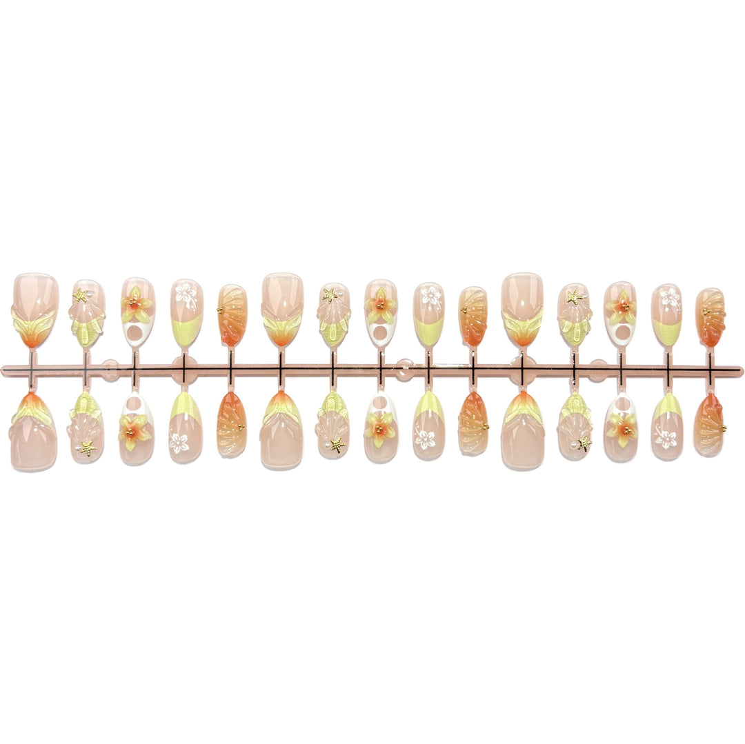 Artistic Floral Designer Press-On Nail Set