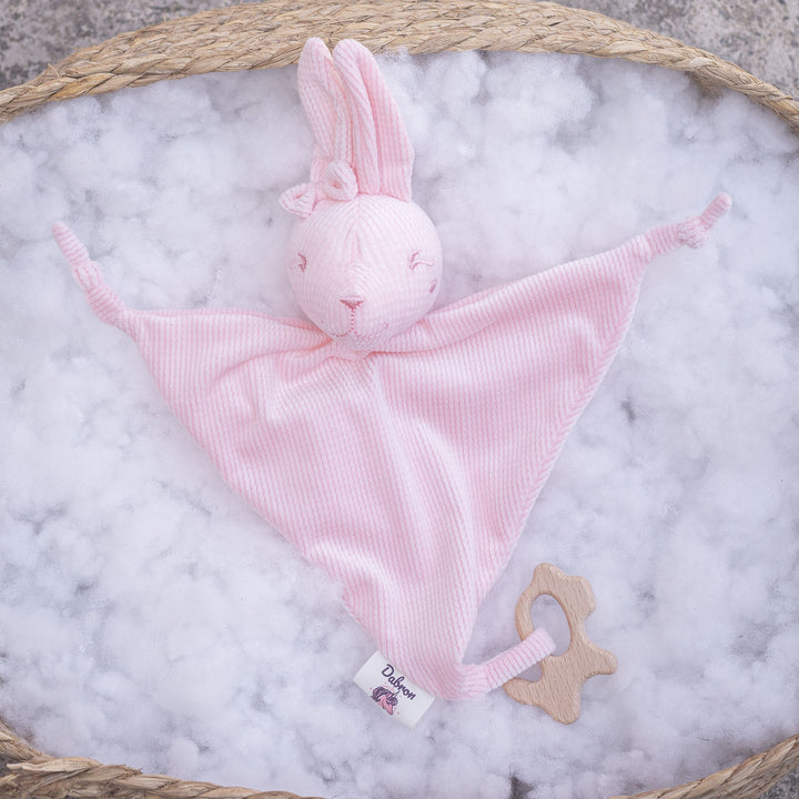 Plush Baby Comforter Cat Lovey with Corduroy Texture