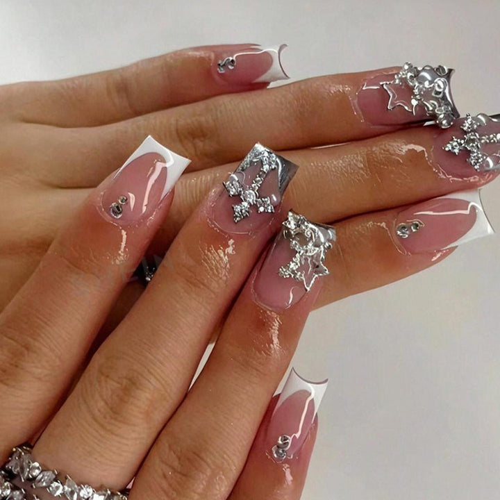 Acrylic nail set with glamorous 3D decorations and elegant accents Stornfield