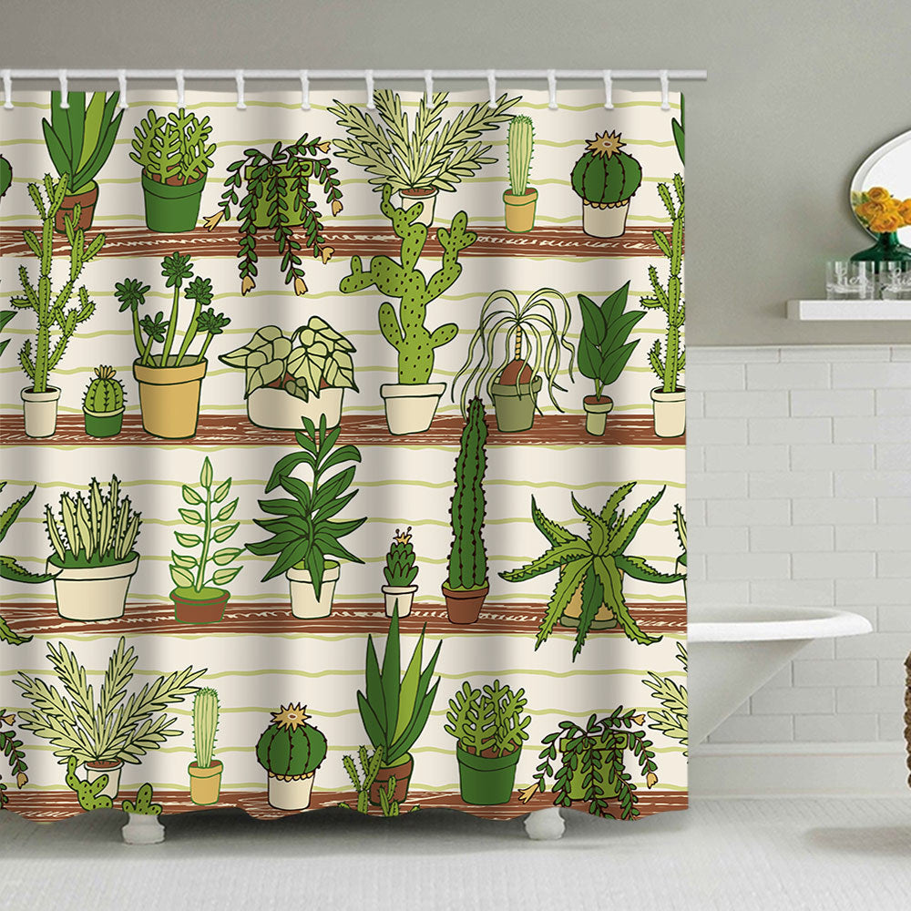 Cactus Garden-Themed Shower Curtain Stornfield