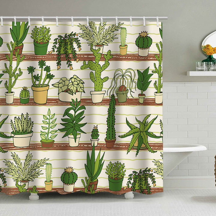 Cactus Garden-Themed Shower Curtain Stornfield