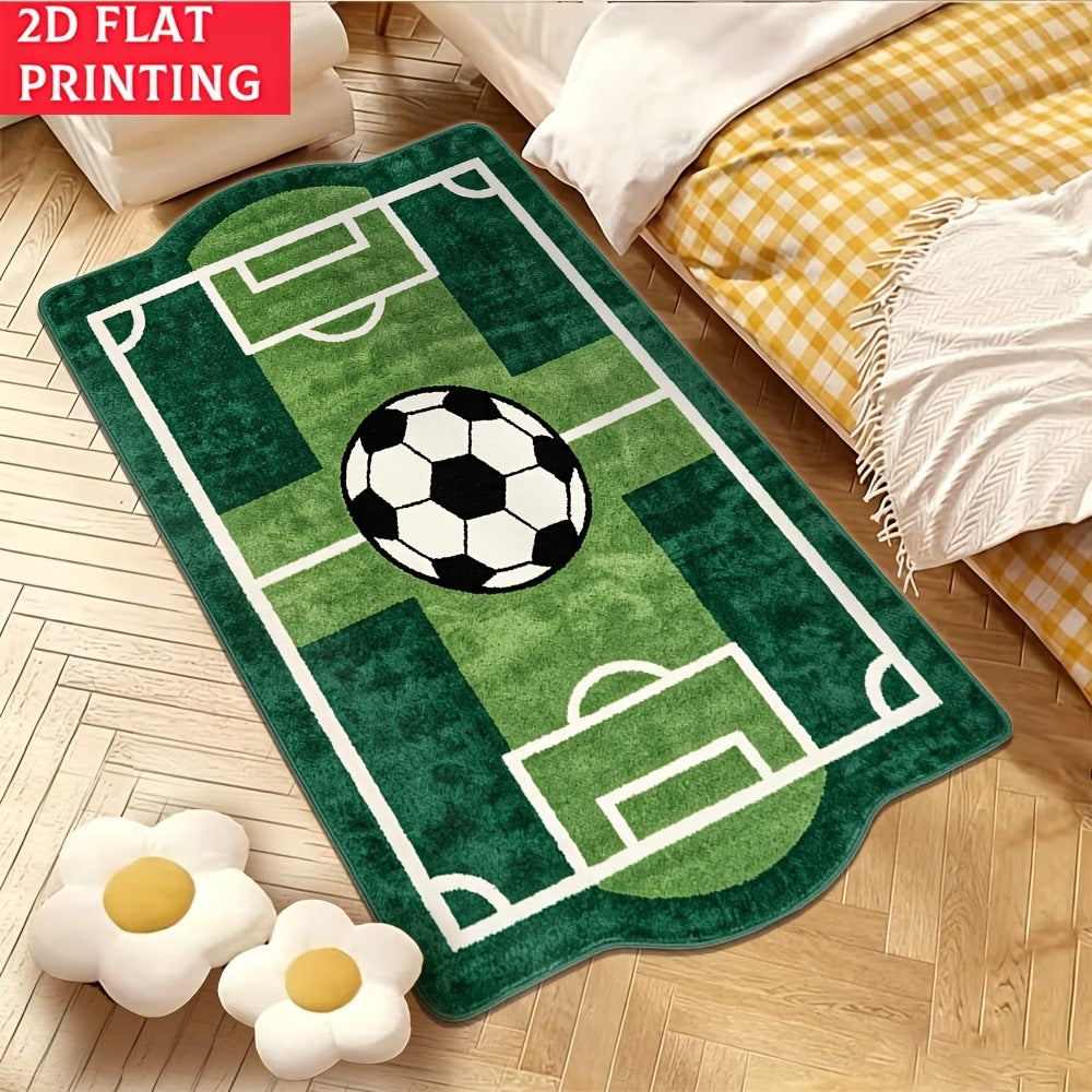 Soccer Field Theme Area Rug