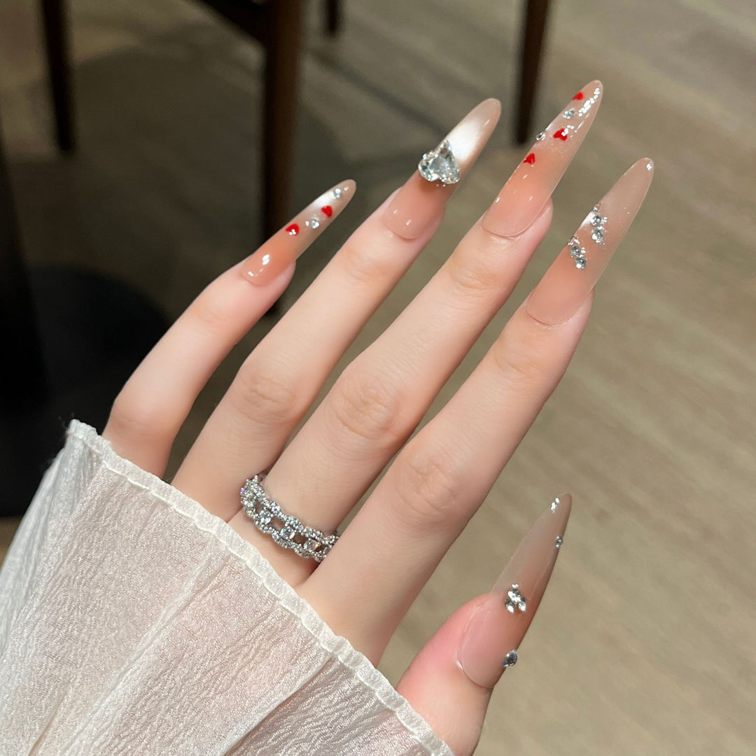 Glamorous Crystal-Embellished Press-On Nails Stornfield