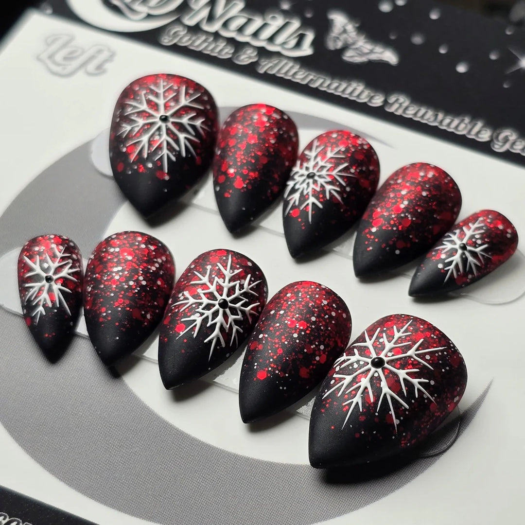 Artificial Winter Nails with Snowflake Pattern Stornfield