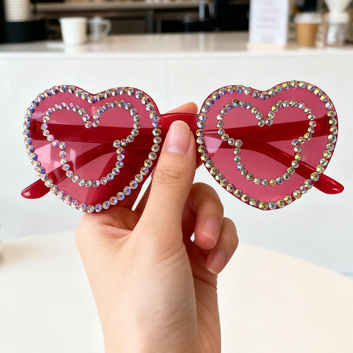 Rhinestone-Accented Heart-Shaped Sunglasses Stornfield 1787141236