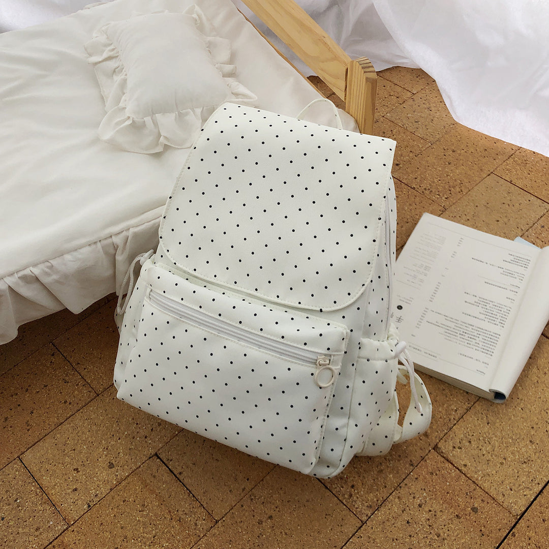 Polka Dot Patterned Backpack