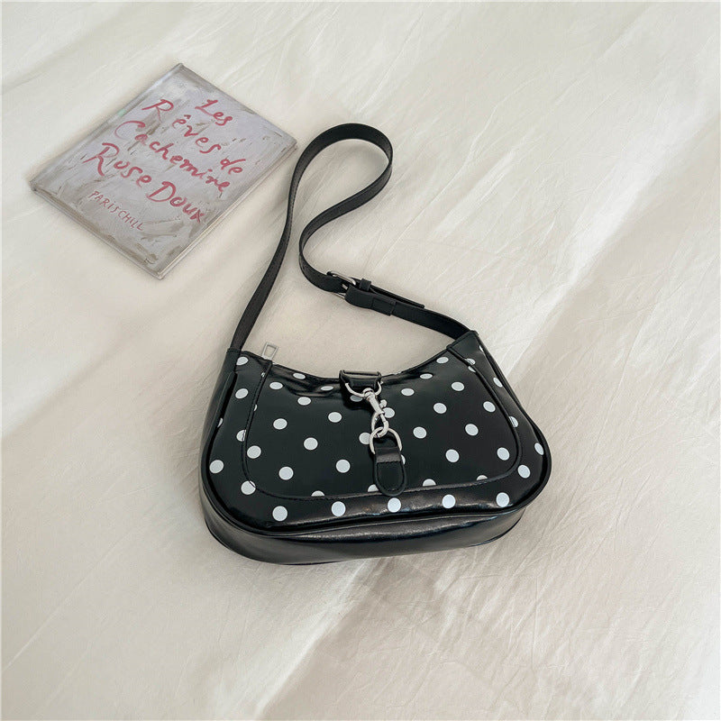 Stylish Polka Dot Crossbody Handbag