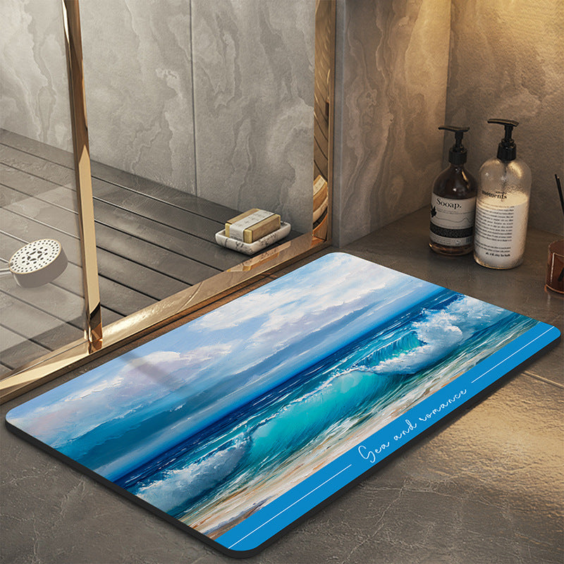 Artistic Round Bathroom Mat for Home