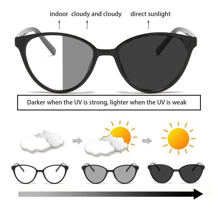 Women's trendy light-sensitive cat-eye glasses Stornfield