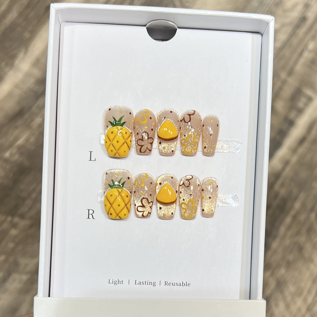 Tropical Fruit-Themed Press-On Nail Set Stornfield