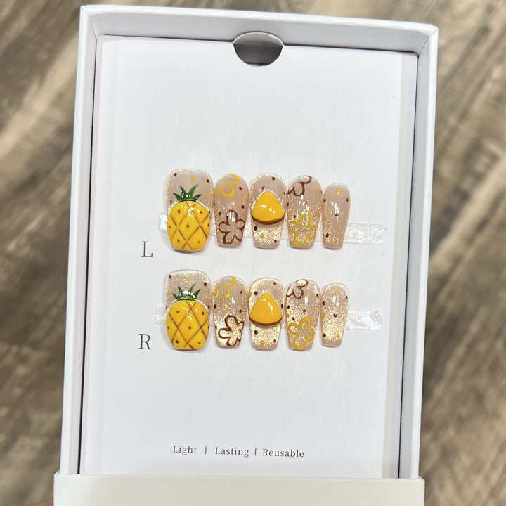 Tropical Fruit-Themed Press-On Nail Set Stornfield