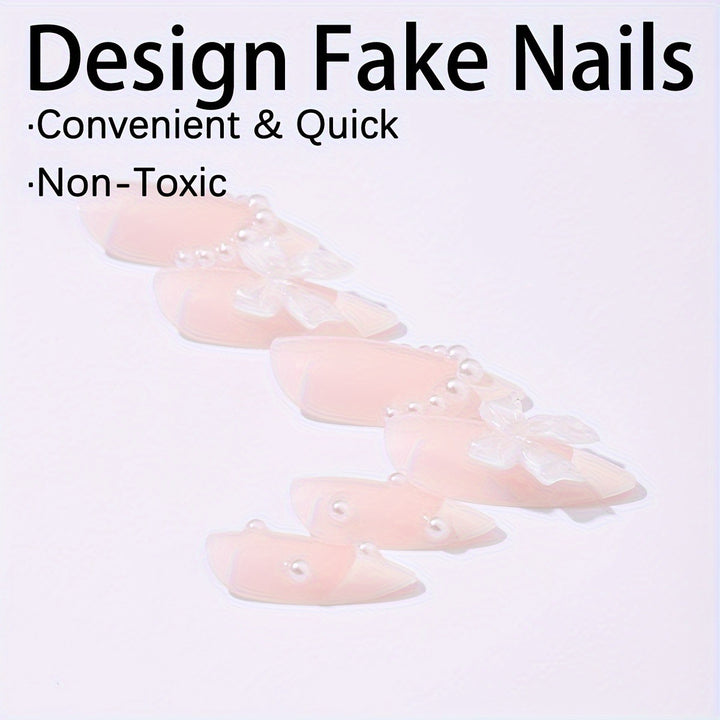 Artificial nail set with elegant decorative elements Stornfield