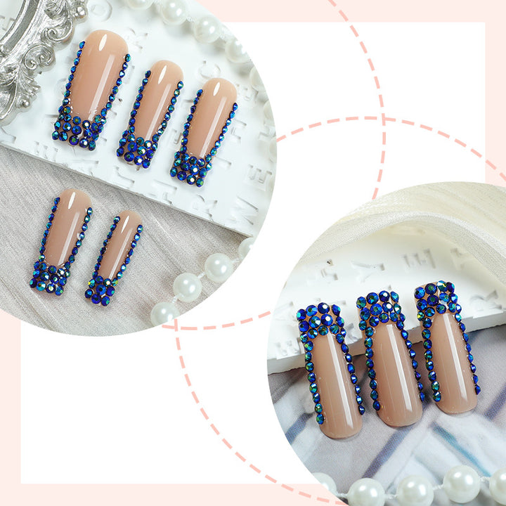 Designer Press-On Nail Set with Rhinestone Accents Stornfield