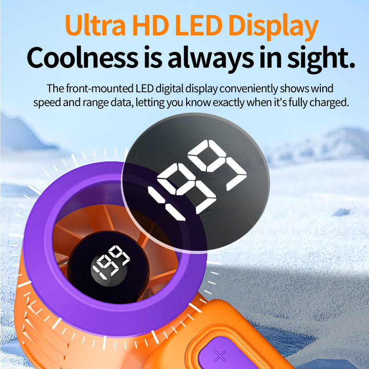 Women's nan compact rechargeable high-speed pocket handheld fan with LED display Stornfield