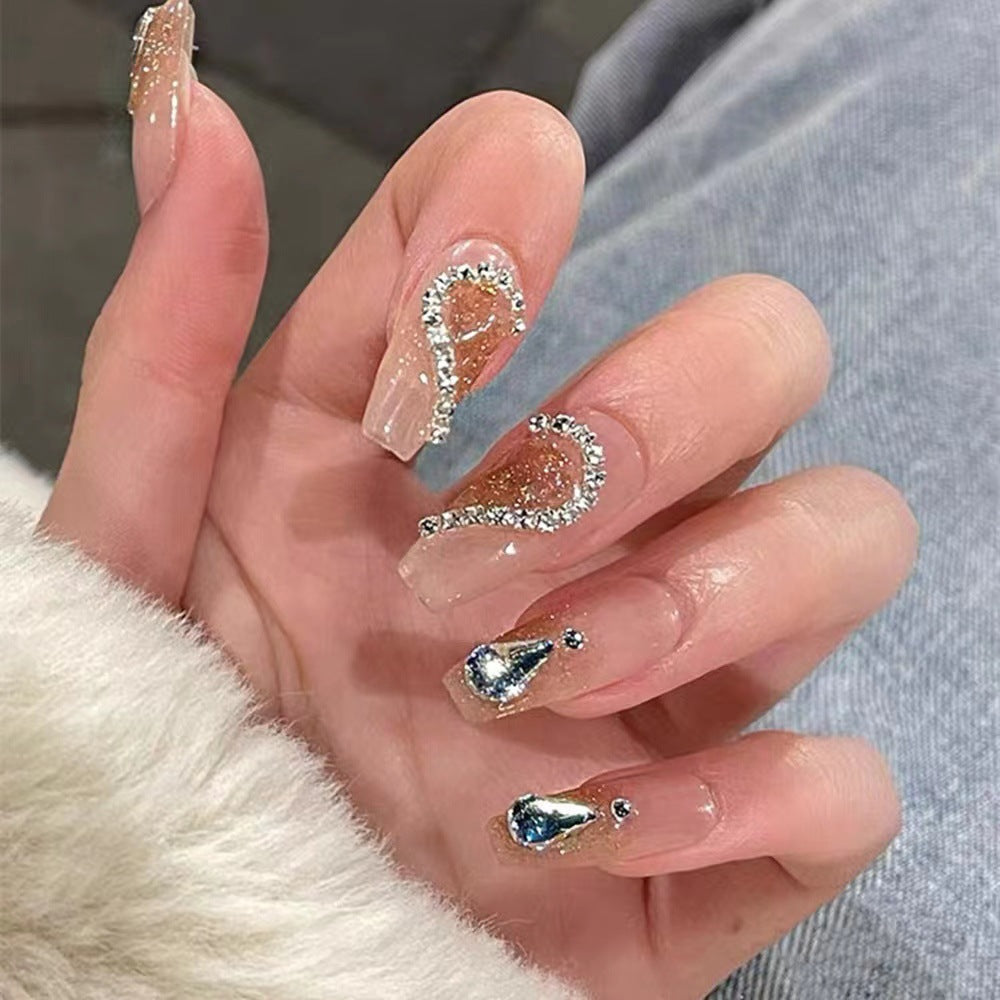 Glamorous artificial nails with sparkling accents Stornfield