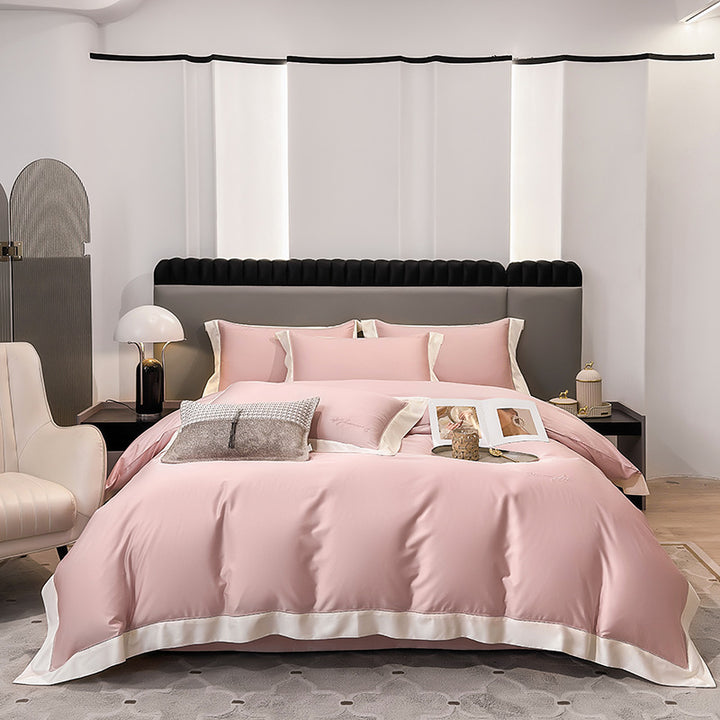 Luxury Brushed Microfiber Hotel-Feel Duvet Cover Set with Contrast Hem and Envelope Closure