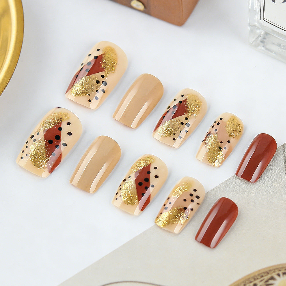 Artistic Geometric Pattern Press-On Nail Set Stornfield