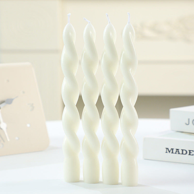 Twisted Spiral Taper Candle Set for Tabletop Decor