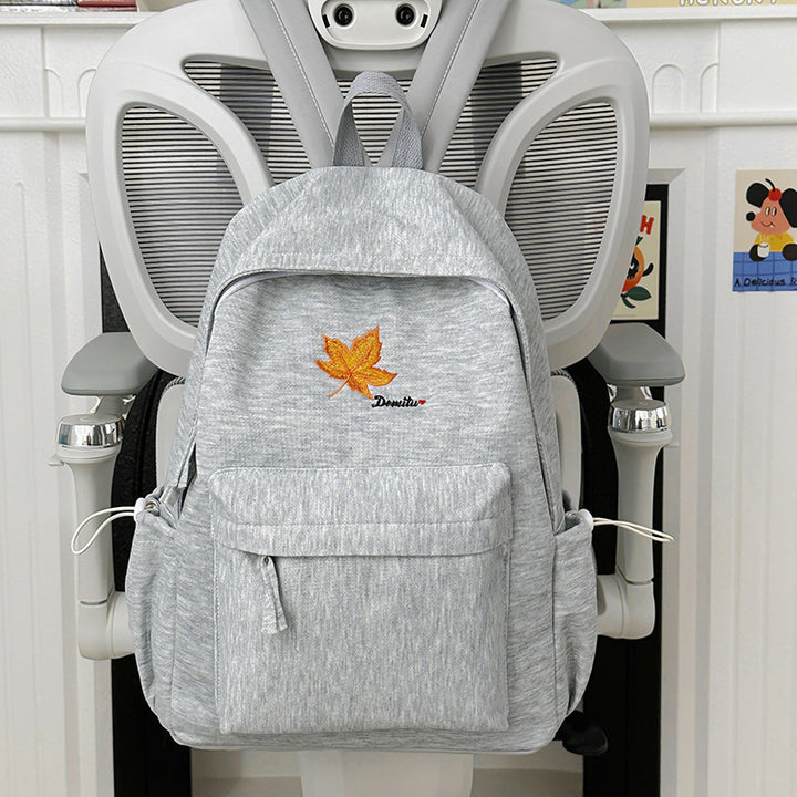 Casual Embroidered Leaf Backpack Stornfield