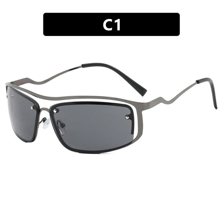 Women’s futuristic sunglasses with an elegant metal frame and high-transparent lenses Stornfield
