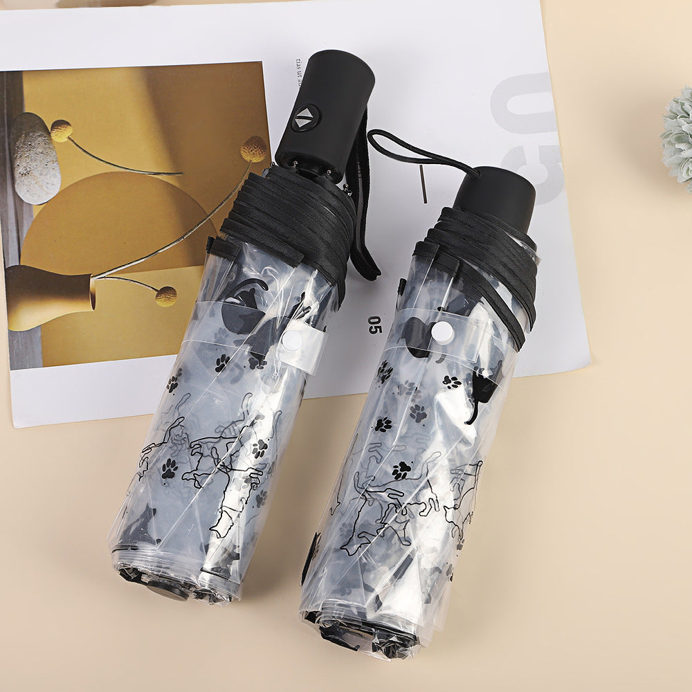 Women's Foldable Umbrella with Transparent Design and Animal Patterns Stornfield