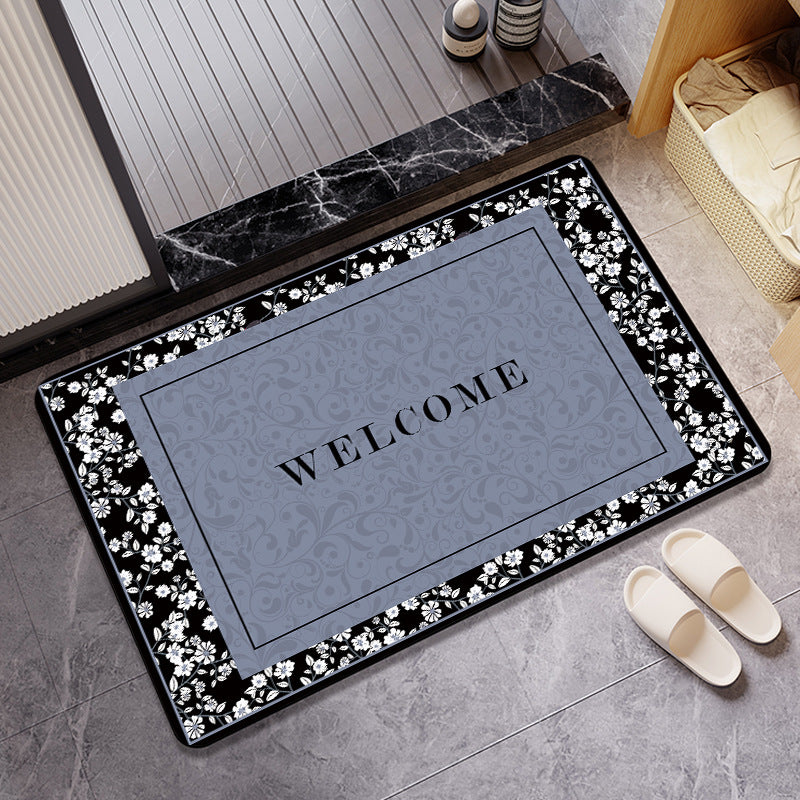 Vintage Floral Pattern Bath Mat Stornfield