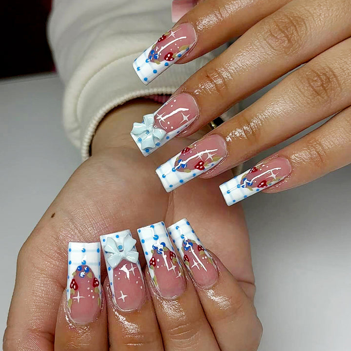 Artistic acrylic nails with playful design Stornfield