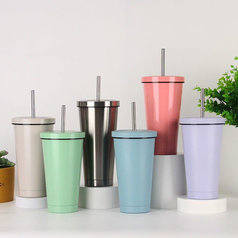 Women's stainless steel drinking cup with straw Stornfield