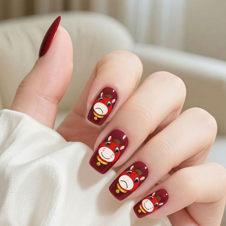 Artificial nails with playful horse motif Stornfield