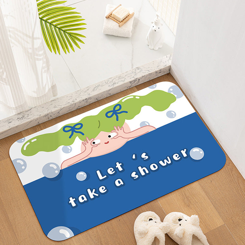 Playful Shower-Themed Bath Mat